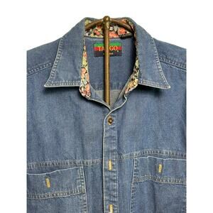 Tango by Max Raab Denim Button Down Long Sleeve Shirt Sz M